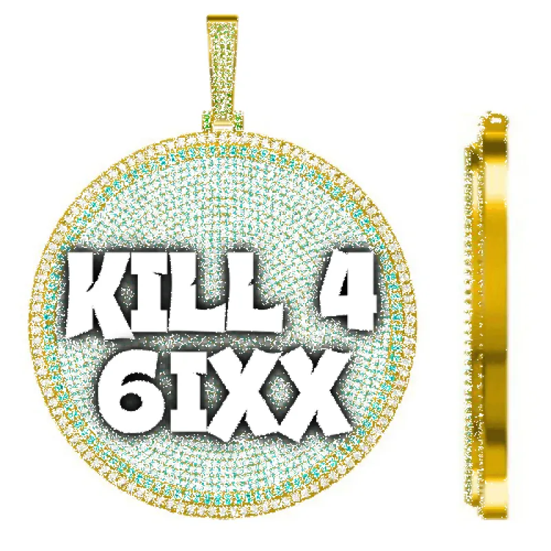 CUSTOM LETTER NECKLACE 3D BIG DISC sold by The GUU Shop