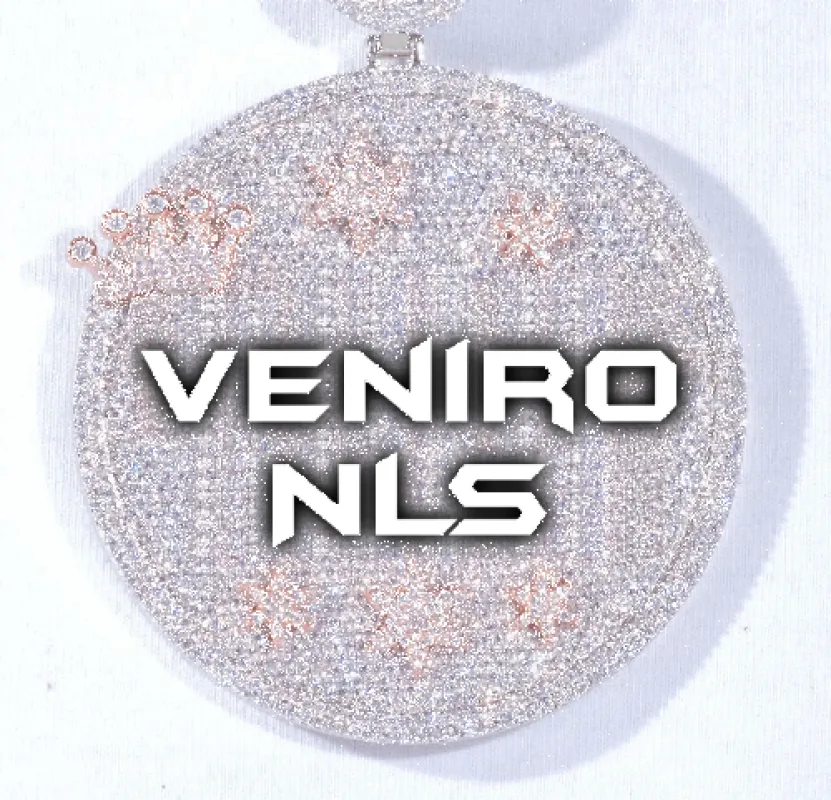 CUSTOM LETTER NECKLACE 3D BIG CROWN DISC sold by The GUU Shop