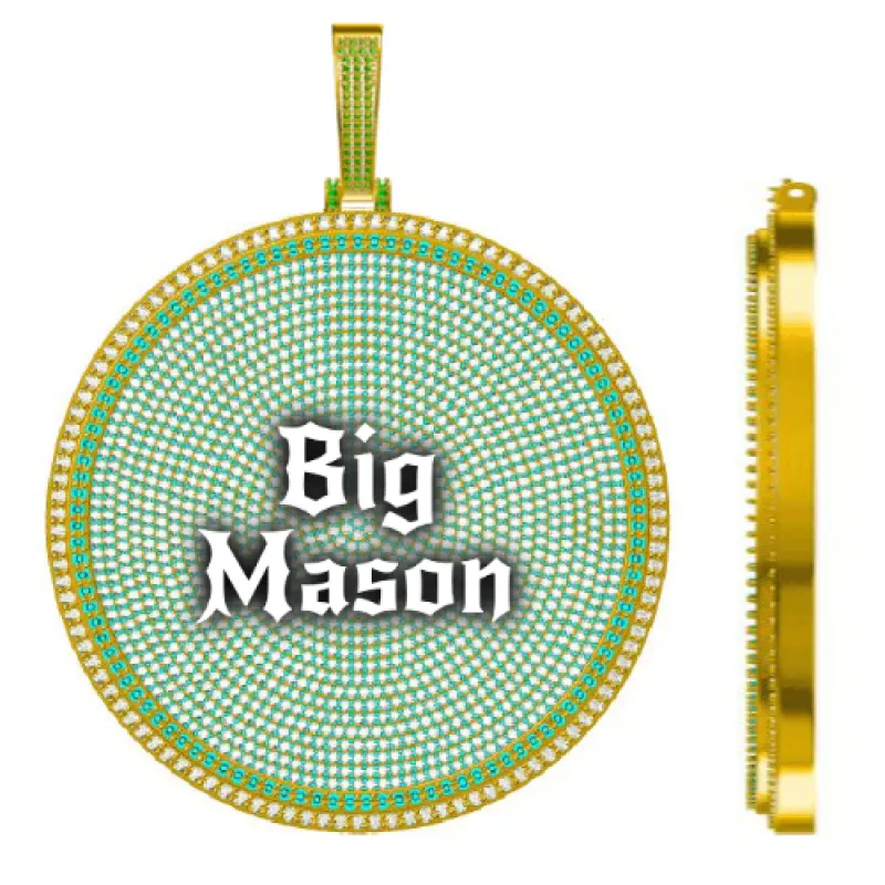 CUSTOM LETTER NECKLACE 3D BIG DISC sold by The GUU Shop