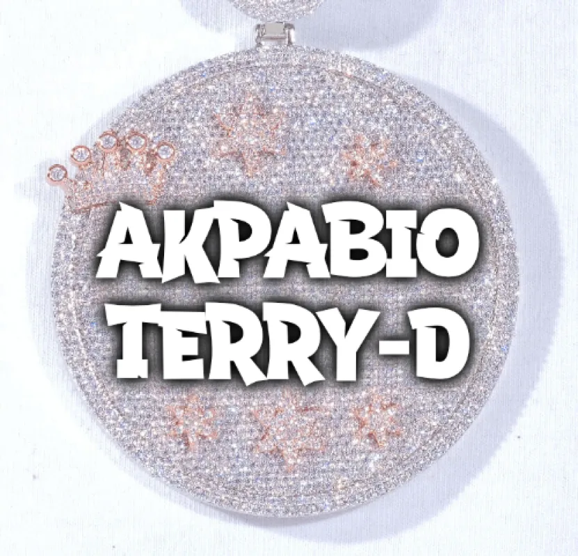 CUSTOM LETTER NECKLACE 3D BIG CROWN DISC sold by The GUU Shop