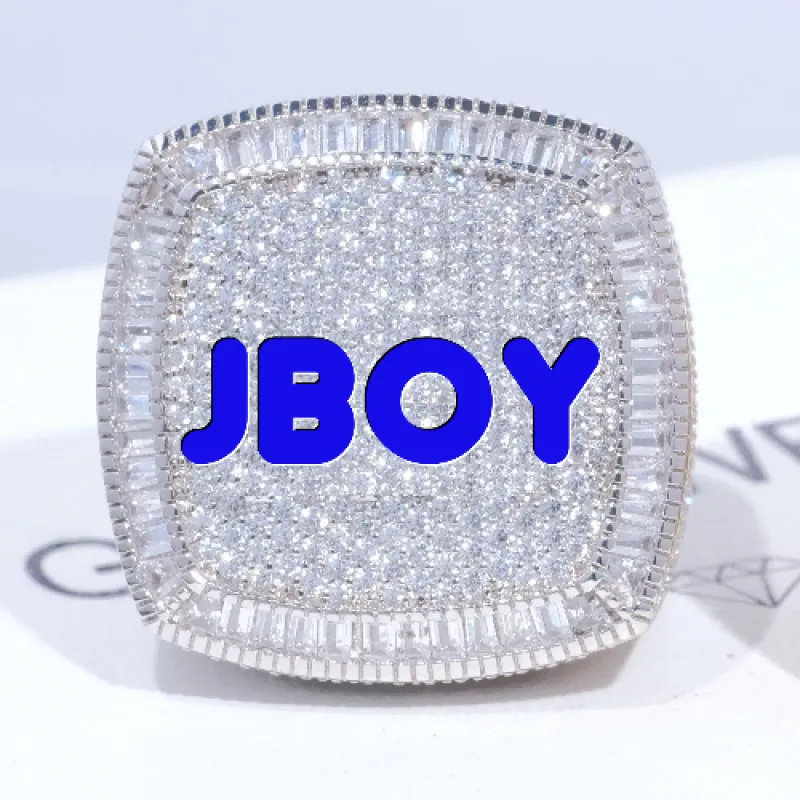 CUSTOM LETTER 3D ICED RING sold by The GUU Shop