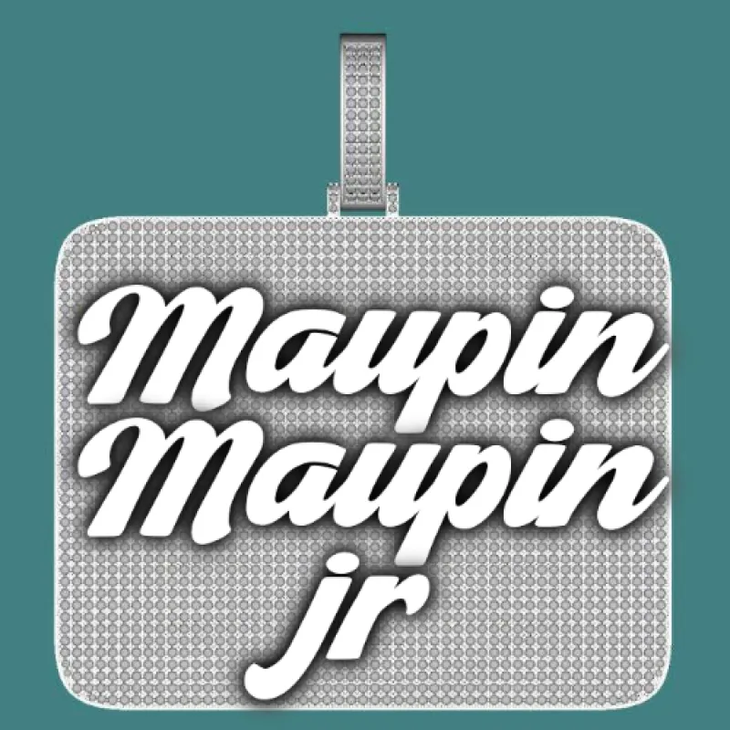 CUSTOM LETTER NECKLACE 3D BIG SQUARE sold by The GUU Shop