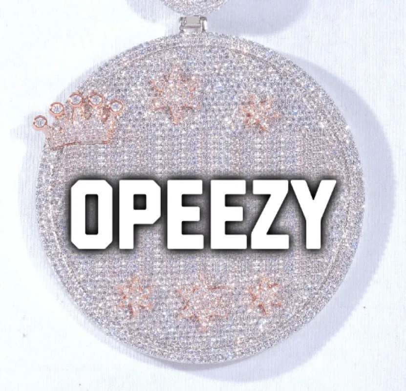 CUSTOM LETTER NECKLACE 3D BIG CROWN DISC sold by The GUU Shop