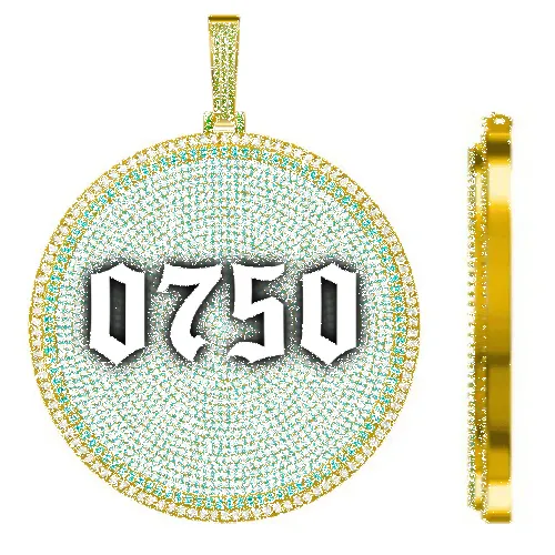 CUSTOM LETTER NECKLACE 3D BIG DISC sold by The GUU Shop