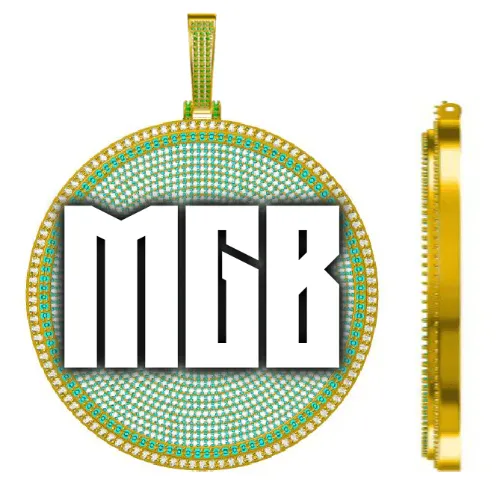 CUSTOM LETTER NECKLACE 3D BIG DISC sold by The GUU Shop