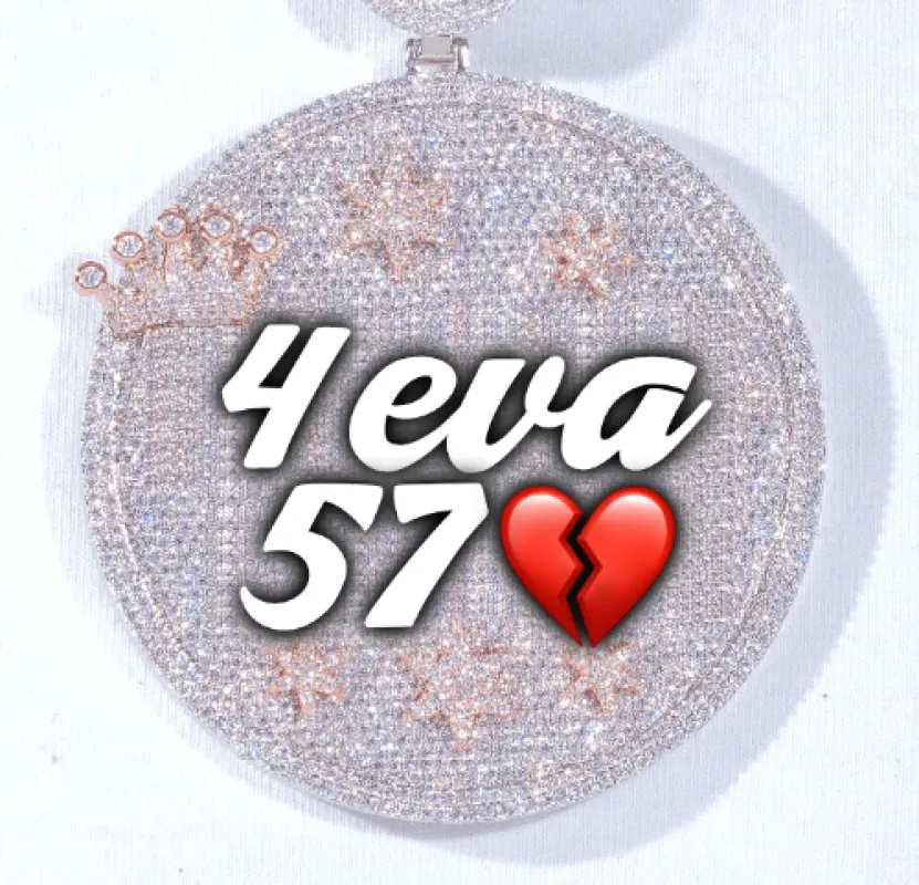 CUSTOM LETTER NECKLACE 3D BIG CROWN DISC sold by The GUU Shop