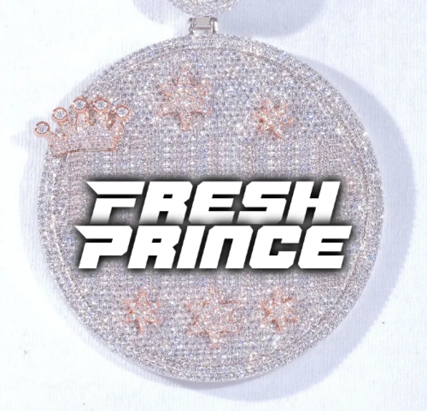 CUSTOM LETTER NECKLACE 3D BIG CROWN DISC sold by The GUU Shop