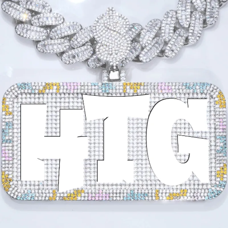 CUSTOM LETTER NECKLACE 3D COLORFUL SQUARE sold by The GUU Shop