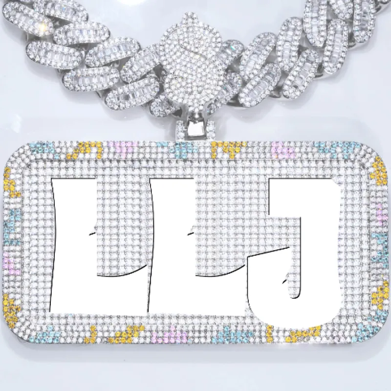 CUSTOM LETTER NECKLACE 3D COLORFUL SQUARE made by The GUU Shop