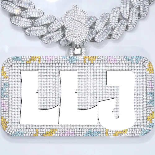 CUSTOM LETTER NECKLACE 3D COLORFUL SQUARE sold by The GUU Shop