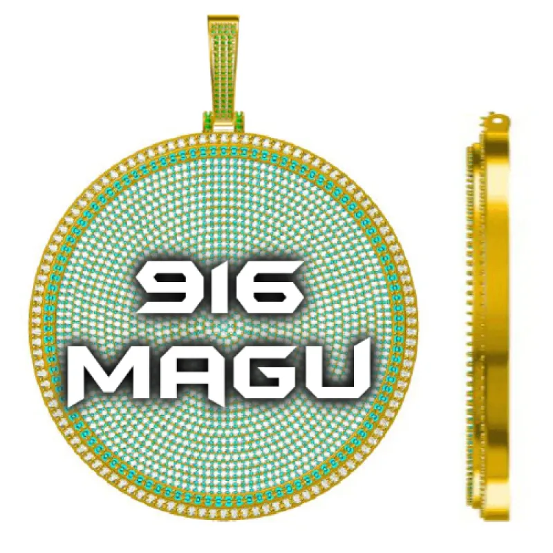 CUSTOM LETTER NECKLACE 3D BIG DISC sold by The GUU Shop