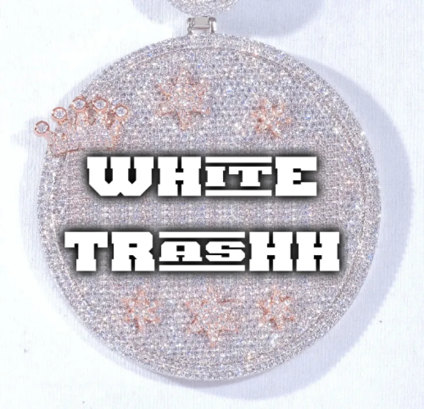 CUSTOM LETTER NECKLACE 3D BIG CROWN DISC made by The GUU Shop