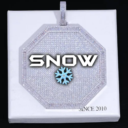 CUSTOM LETTER NECKLACE 3D BIG OCTAGON sold by The GUU Shop