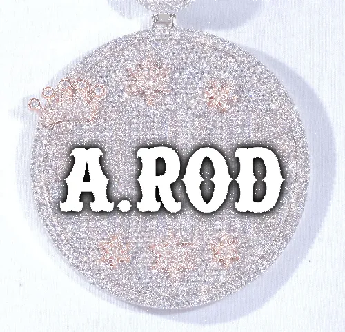 CUSTOM LETTER NECKLACE 3D BIG CROWN DISC sold by The GUU Shop