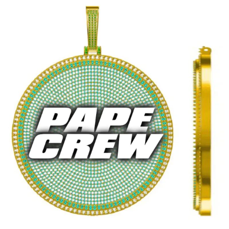 CUSTOM LETTER NECKLACE 3D BIG DISC sold by The GUU Shop