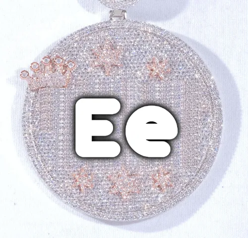 CUSTOM LETTER NECKLACE 3D BIG CROWN DISC sold by The GUU Shop