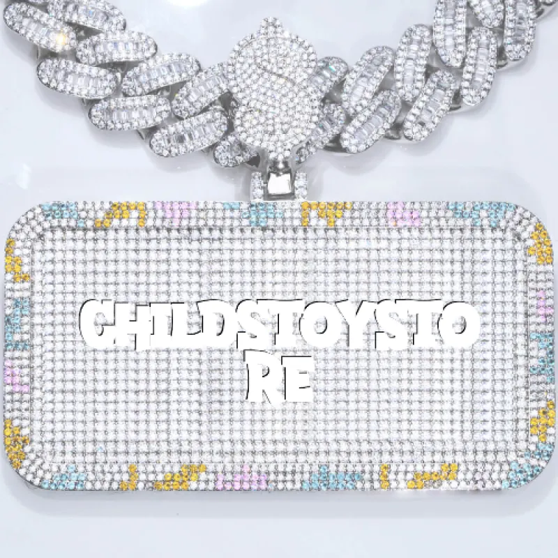 CUSTOM LETTER NECKLACE 3D COLORFUL SQUARE sold by The GUU Shop