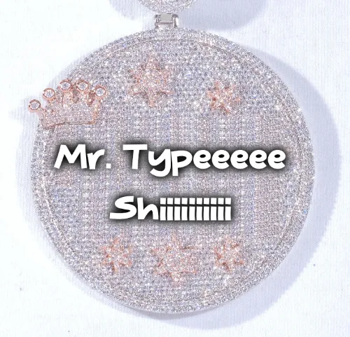 CUSTOM LETTER NECKLACE 3D BIG CROWN DISC sold by The GUU Shop