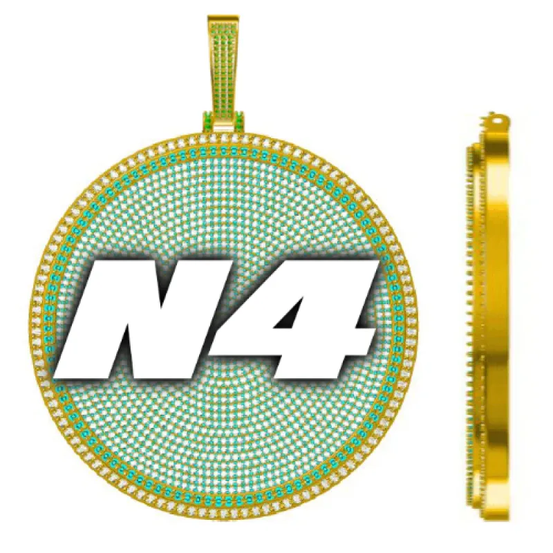 CUSTOM LETTER NECKLACE 3D BIG DISC sold by The GUU Shop