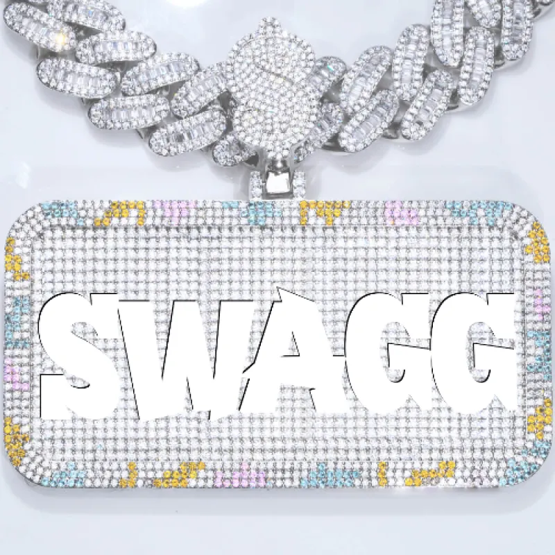 CUSTOM LETTER NECKLACE 3D COLORFUL SQUARE sold by The GUU Shop