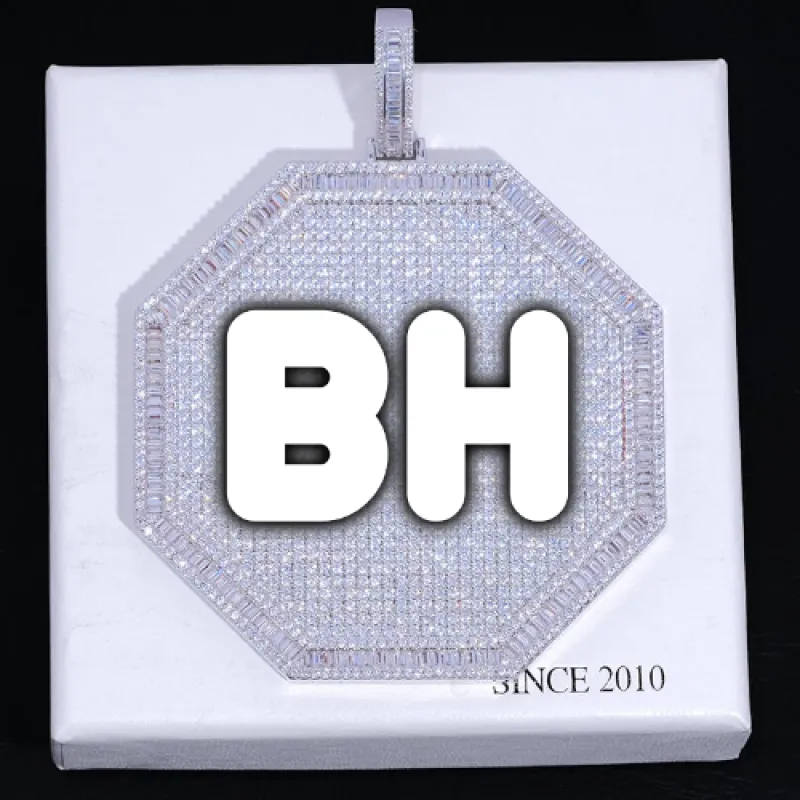 CUSTOM LETTER NECKLACE 3D BIG OCTAGON sold by The GUU Shop