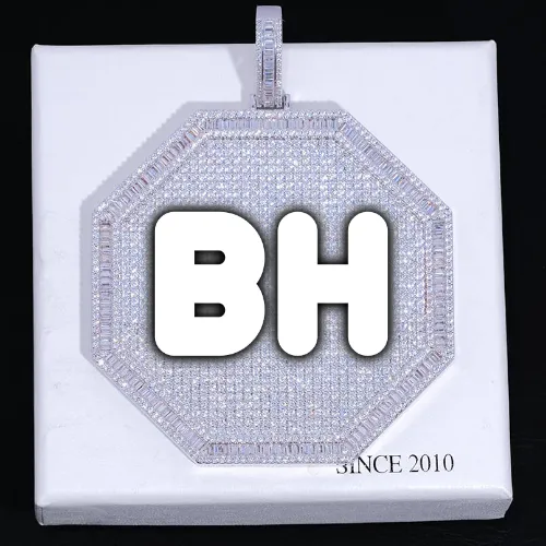 CUSTOM LETTER NECKLACE 3D BIG OCTAGON sold by The GUU Shop