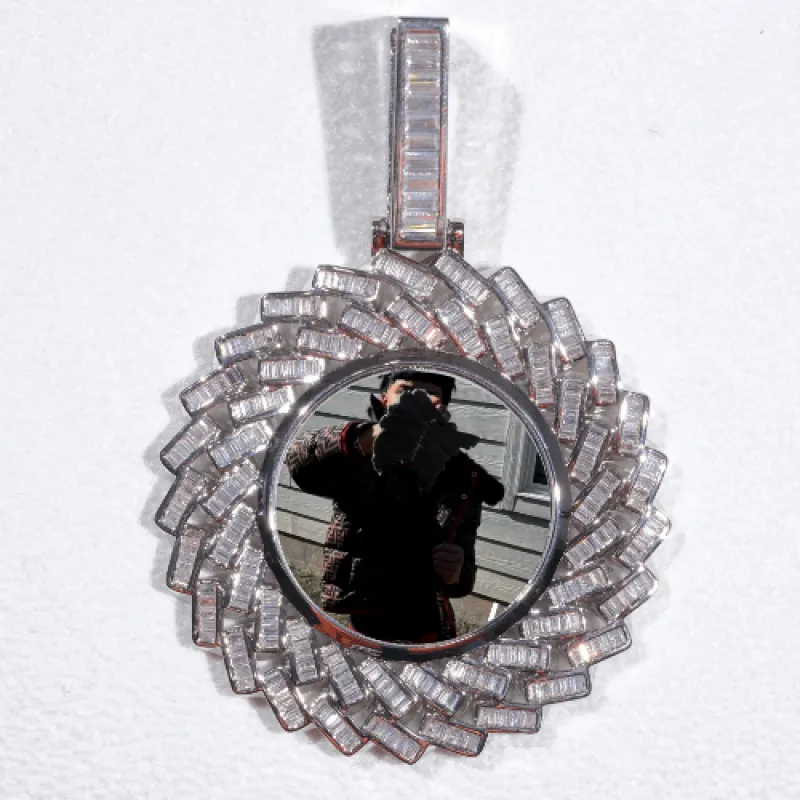 Large 3D Baguette Custom Picture Pendant sold by The GUU Shop