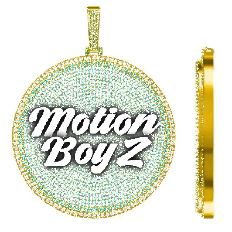 CUSTOM LETTER NECKLACE 3D BIG DISC sold by The GUU Shop