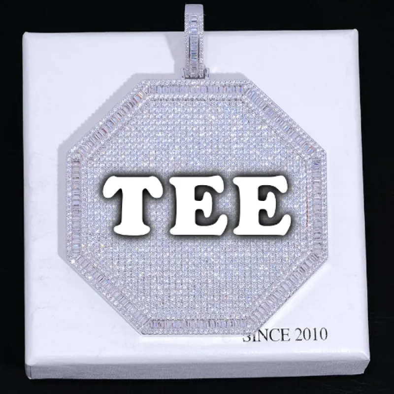 CUSTOM LETTER NECKLACE 3D BIG OCTAGON sold by The GUU Shop