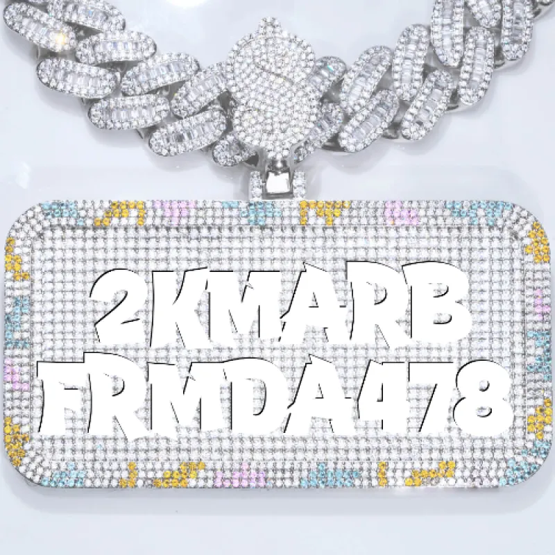 CUSTOM LETTER NECKLACE 3D COLORFUL SQUARE sold by The GUU Shop