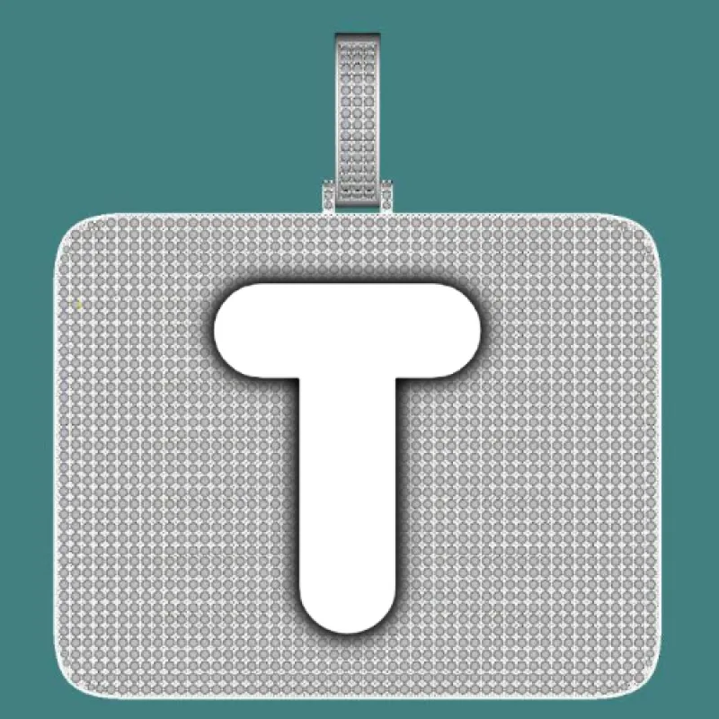 CUSTOM LETTER NECKLACE 3D BIG SQUARE sold by The GUU Shop