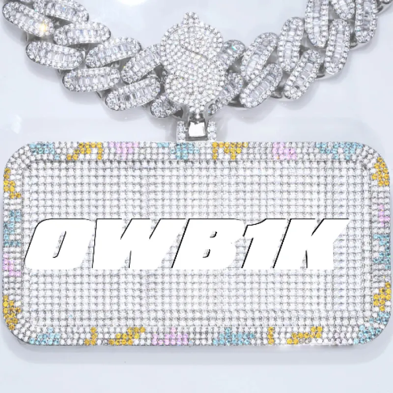 CUSTOM LETTER NECKLACE 3D COLORFUL SQUARE sold by The GUU Shop