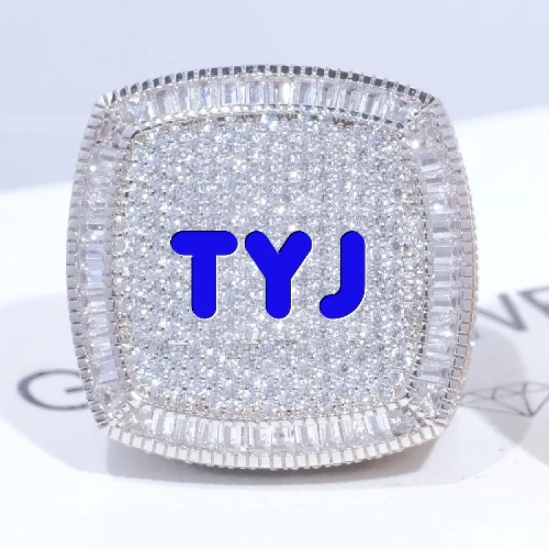 CUSTOM LETTER 3D ICED RING sold by The GUU Shop