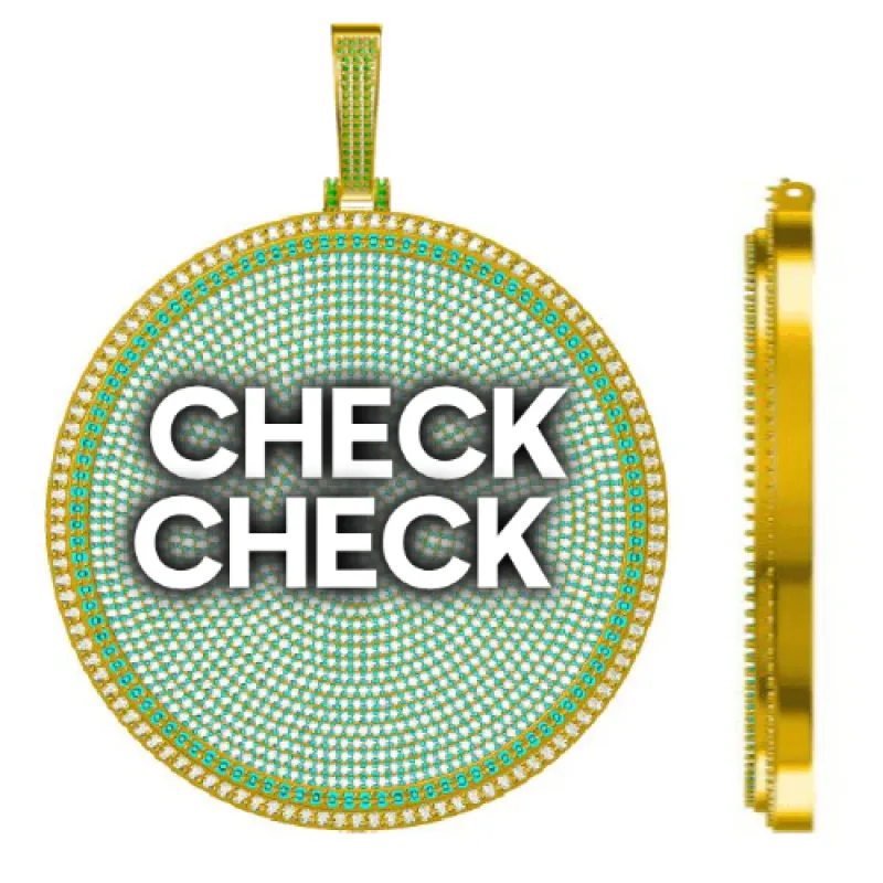 CUSTOM LETTER NECKLACE 3D BIG DISC sold by The GUU Shop