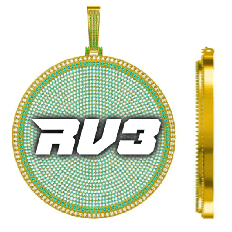 CUSTOM LETTER NECKLACE 3D BIG DISC sold by The GUU Shop