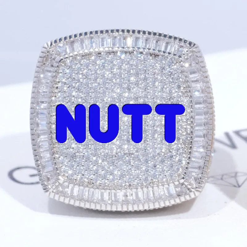 CUSTOM LETTER 3D ICED RING sold by The GUU Shop