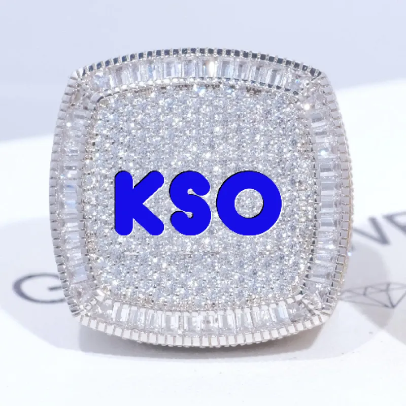 CUSTOM LETTER 3D ICED RING sold by The GUU Shop