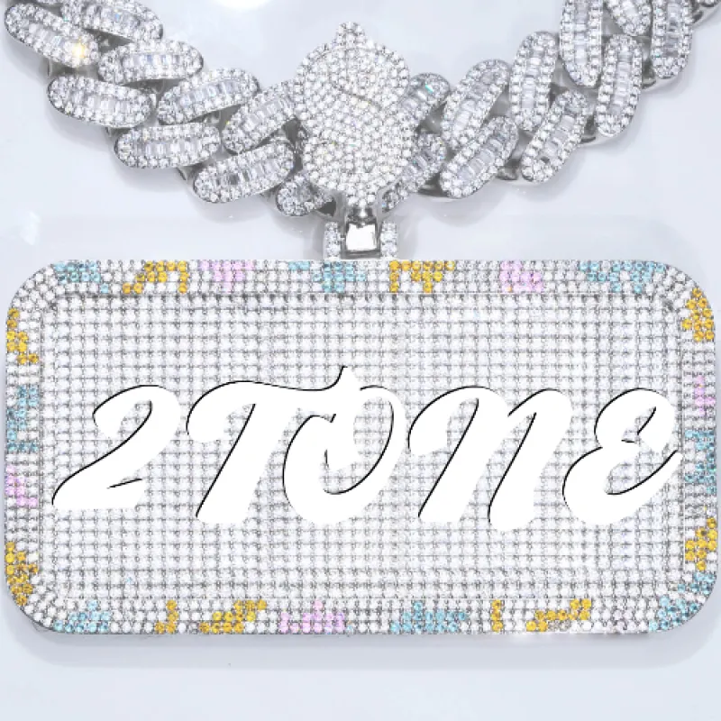 CUSTOM LETTER NECKLACE 3D COLORFUL SQUARE sold by The GUU Shop