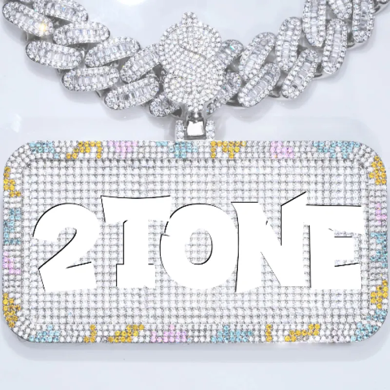 CUSTOM LETTER NECKLACE 3D COLORFUL SQUARE sold by The GUU Shop