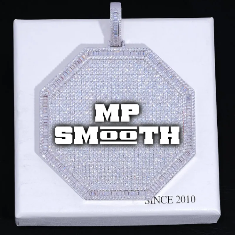 CUSTOM LETTER NECKLACE 3D BIG OCTAGON sold by The GUU Shop