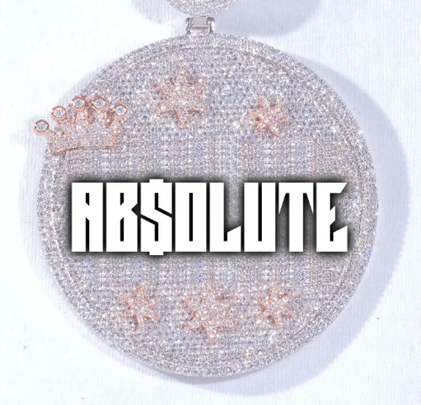 CUSTOM LETTER NECKLACE 3D BIG CROWN DISC sold by The GUU Shop