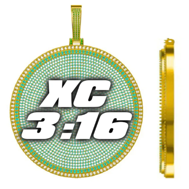 CUSTOM LETTER NECKLACE 3D BIG DISC sold by The GUU Shop