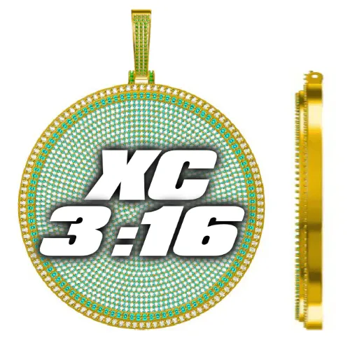 CUSTOM LETTER NECKLACE 3D BIG DISC sold by The GUU Shop