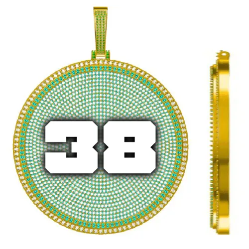 CUSTOM LETTER NECKLACE 3D BIG DISC sold by The GUU Shop