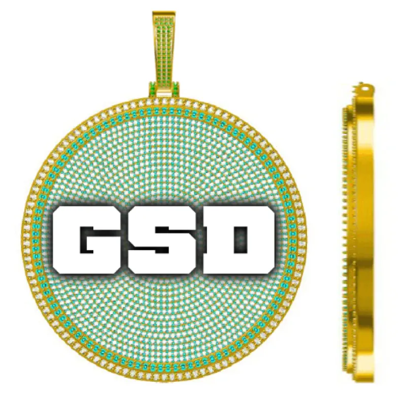 CUSTOM LETTER NECKLACE 3D BIG DISC sold by The GUU Shop