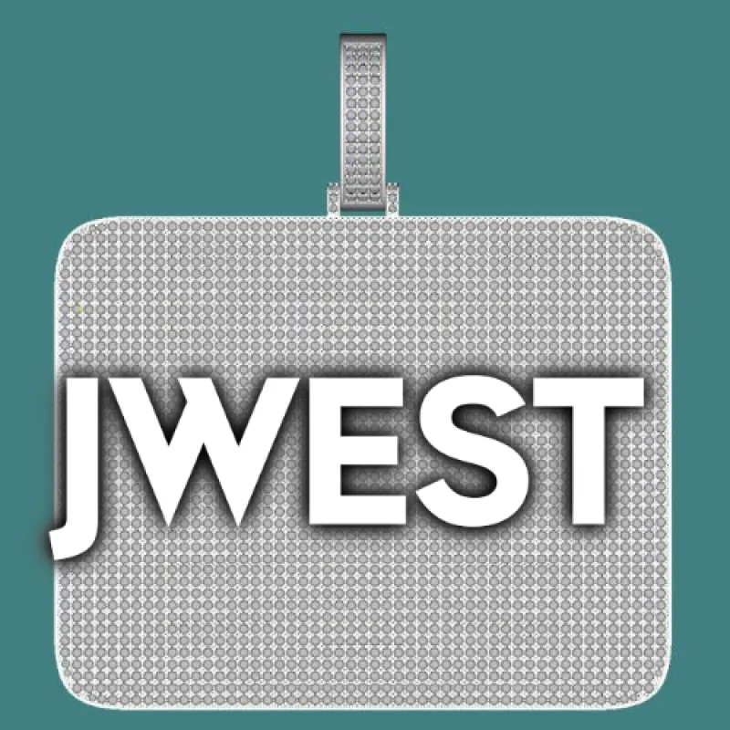 CUSTOM LETTER NECKLACE 3D BIG SQUARE sold by The GUU Shop