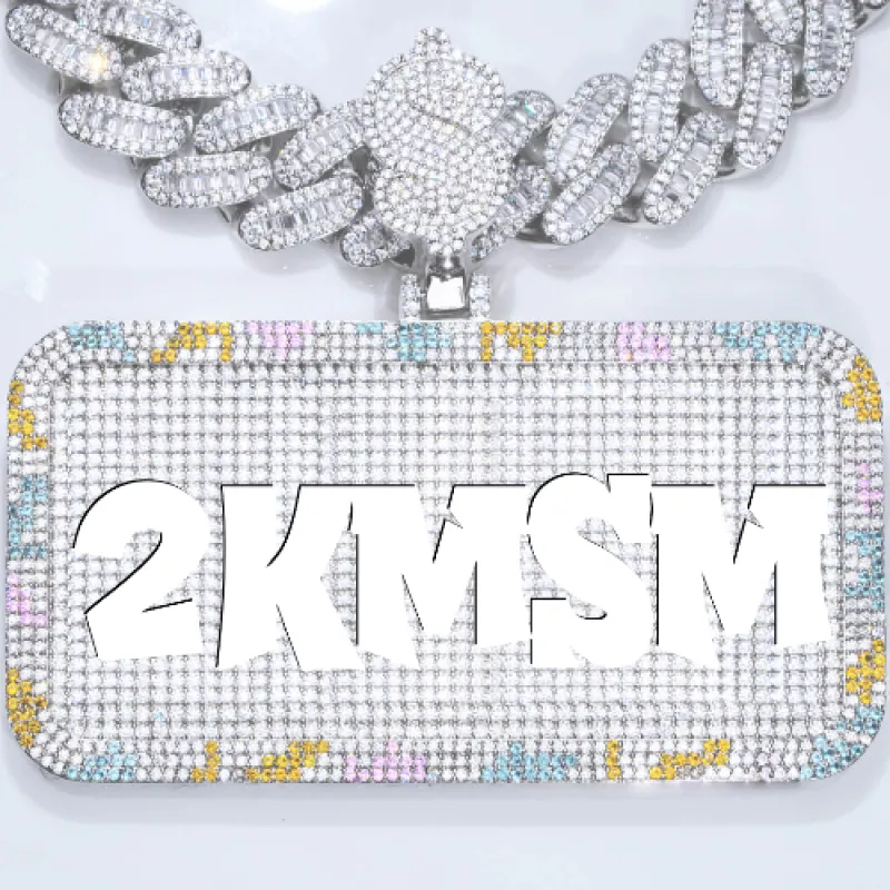 CUSTOM LETTER NECKLACE 3D COLORFUL SQUARE sold by The GUU Shop