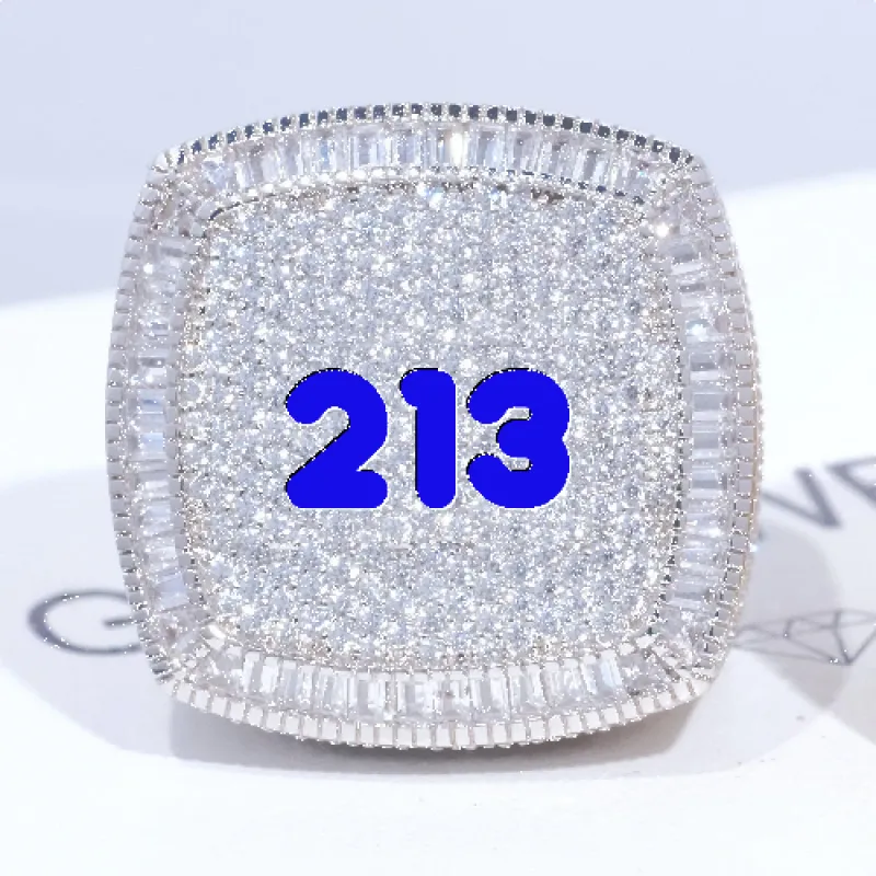 CUSTOM LETTER 3D ICED RING sold by The GUU Shop