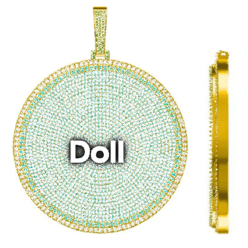 CUSTOM LETTER NECKLACE 3D BIG DISC sold by The GUU Shop