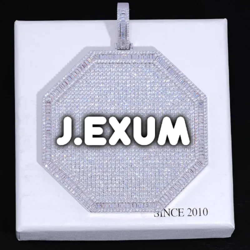 CUSTOM LETTER NECKLACE 3D BIG OCTAGON sold by The GUU Shop